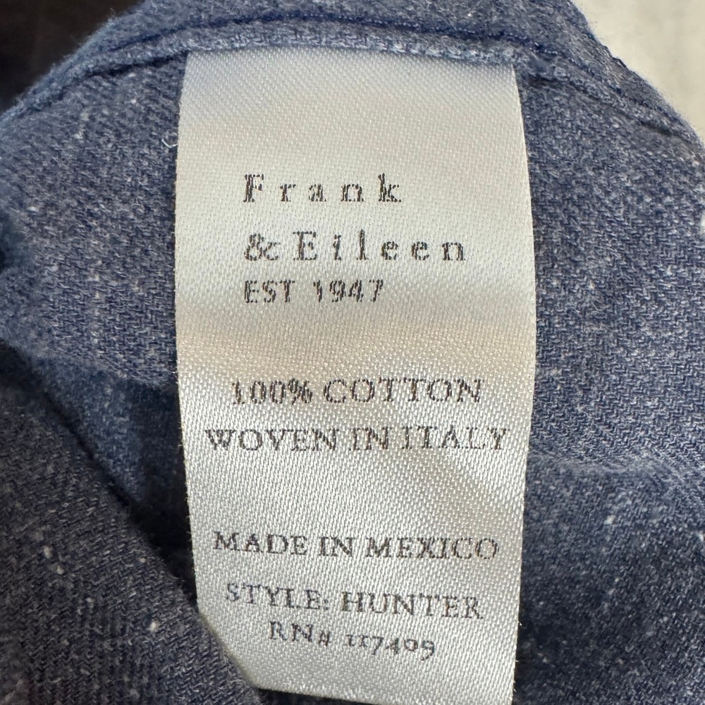 Frank & Eileen Hunter Shirt Dress S Heathered Atlantic Blue Cotton Coastal - Picture 8 of 8